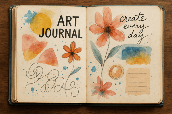 VITRIININÄYTTELY: Art Journal - Taidepäiväkirjatyöpaja - tapahtuman kuva